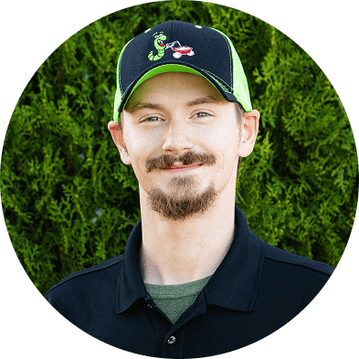 Eco-friendly lawn care service with Ecolawn equipment and professional team in a green outdoor setting.